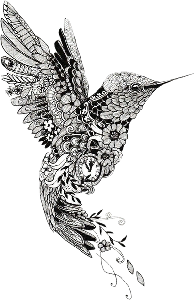 Tattoo Henna Mehndi Mandala Bird Hummingbird
