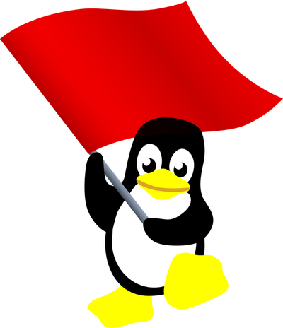 Tux Flag Racer Linux Red Penguin