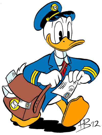 Artwork Donald Carrier Duck Mail Font Cartoon