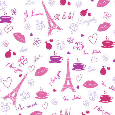 Pink Tower Eiffel Flower Element PNG Download Free