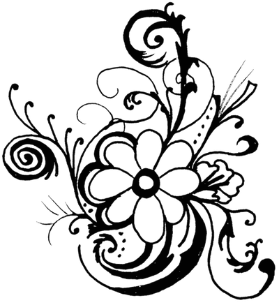 Flower Art Symmetry Black Floral Design