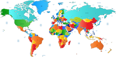 World Area Map Free Transparent Image HQ