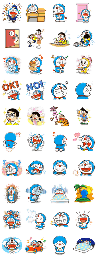Emoticon Text Sticker Doraemon Minamoto Shizuka