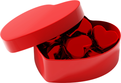 heart gift box PNG image