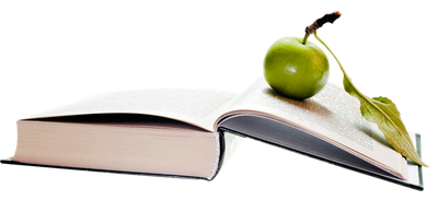 Apple on Book PNG image