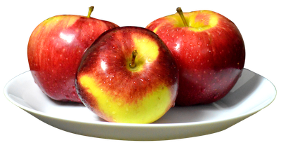 Apples on the White Plate PNG image