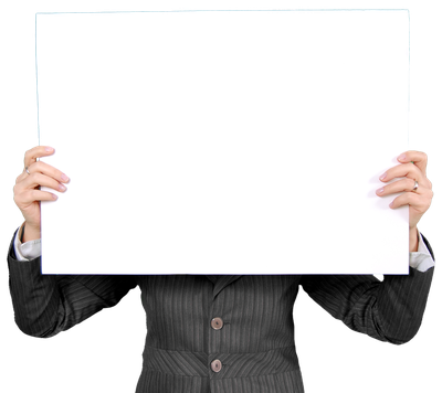 Business Woman Holding Blank Board PNG image