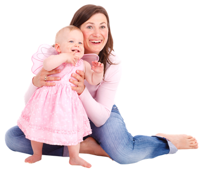 Happy Mother with Baby PNG image