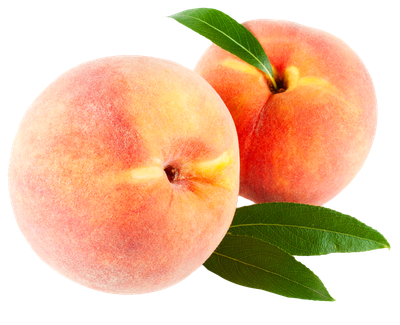 Peach with Leaves PNG image