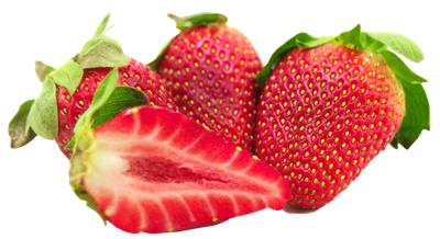 Strawberries with Leaves PNG image