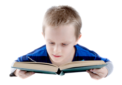 Boy Reads a Book PNG image