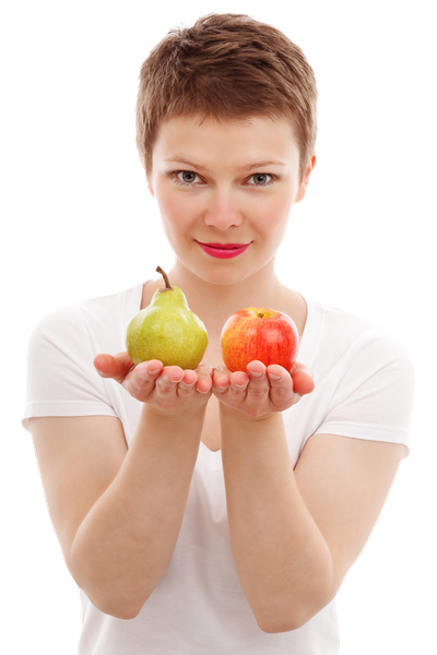 Girl With Apple PNG Image