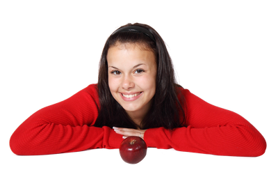 Girl With Apple PNG Image