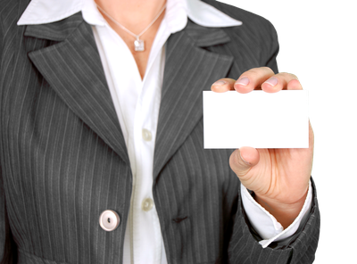 Women Holding Business Card PNG Image