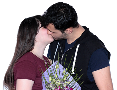 Couple Kissing PNG Transparent Image