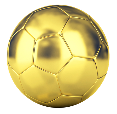 Golden Football PNG Transparent Image
