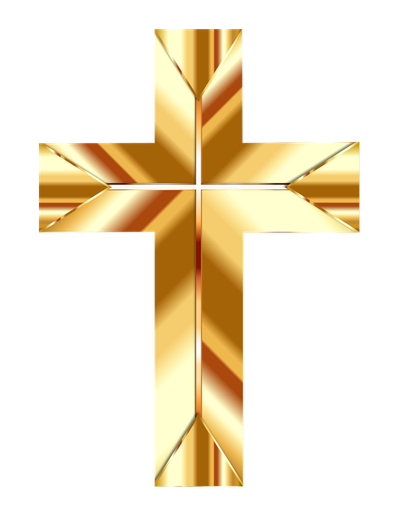 Golden Cross PNG Transparent Image