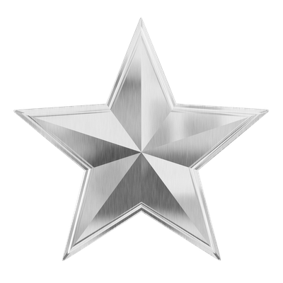 Silver Star PNG Transparent Image