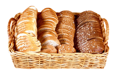 Bread Slices in Wicker Basket PNG Image