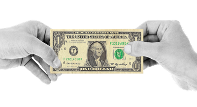 Hand Holding One Dollar PNG Transparent Image