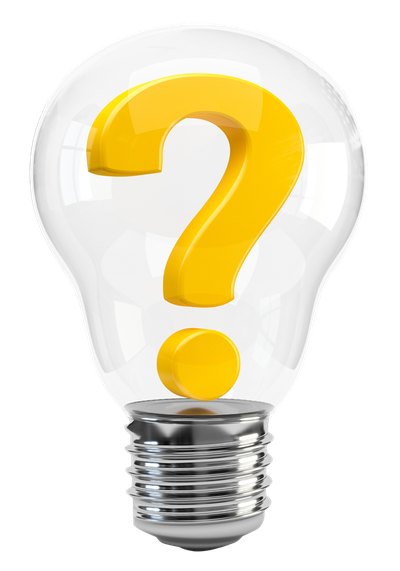 Light Bulb with Question Mark PNG Image