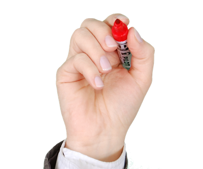 Hand with Marker PNG Transparent Image
