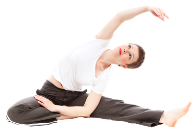 Happy Woman Doing Yoga PNG Image