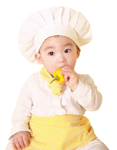 Little Cute Child in Costume of Cook PNG Image