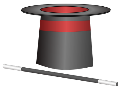 Magician Hat with Wand PNG Transparent Image