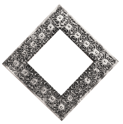 Ornate Silver Frame PNG Image