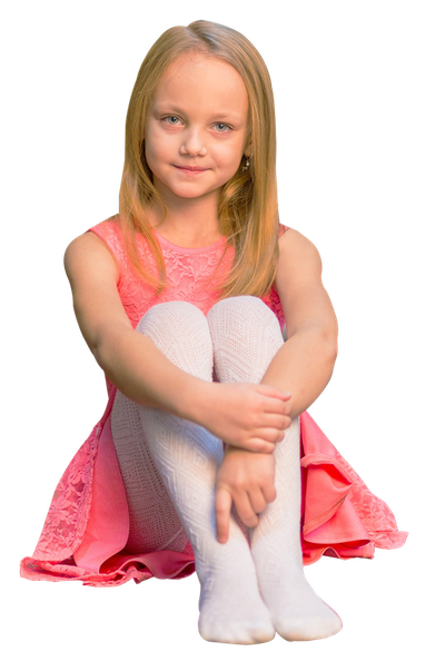 Pretty Little Girl Sitting on the Floor PNG Image