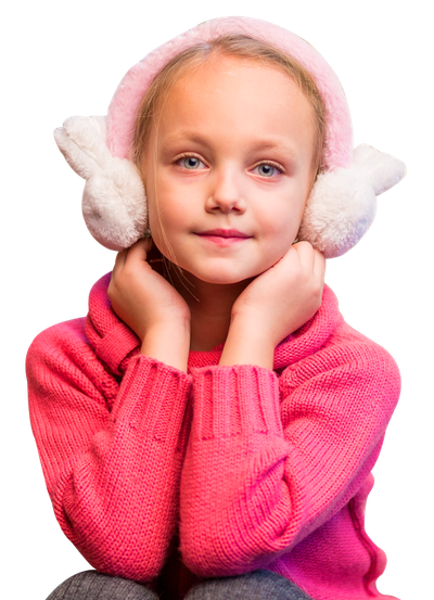 Young Cute Girl Wearing Warm Clothes PNG Image