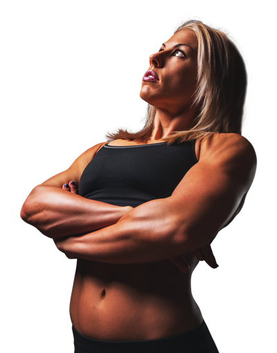 Beautiful Muscular Fit Woman Standing PNG Image