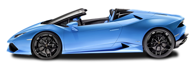 Blue Lamborghini Huracan LP 610 4 Spyder Side View Car PNG Image