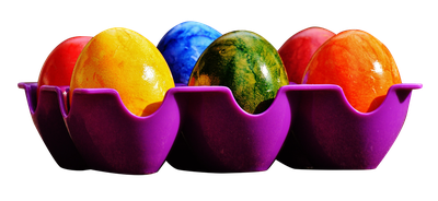 Colored Eggs For Easter In Tray PNG Image