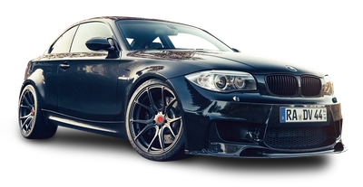 Black BMW 1M V FF Car PNG Image