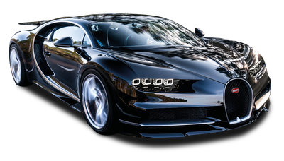 Black Bugatti Chiron Car PNG Image