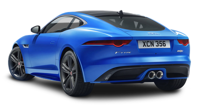 Blue Jaguar F TYPE Back View Car PNG Image