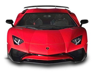 Lamborghini Aventador Red Car Front PNG Image