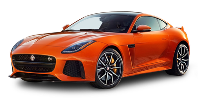 Orange Jaguar F Type SVR Coupe Car PNG Image