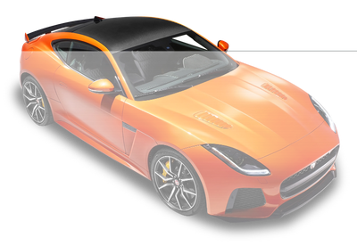 Orange Jaguar F Type SVR Coupe Top View Car PNG Image
