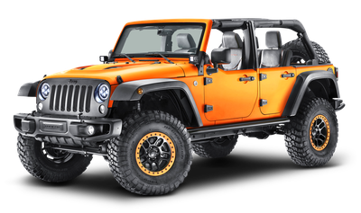 Orange Jeep Wrangler Car PNG Image