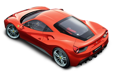 Red Ferrari Top View Car PNG Image