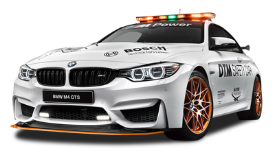 White BMW M4 GTS Safety Car PNG Image