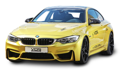 Yellow BMW M4 Car PNG Image