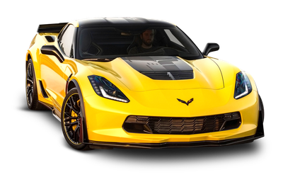 Yellow Chevrolet Corvette Z06 C7 Car PNG Image