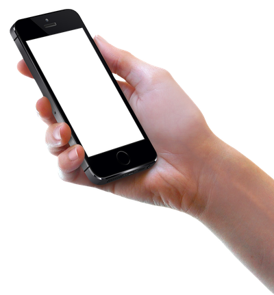 Hand Holding Black iPhone PNG Image