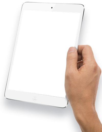 Hand Holding White Tablet PNG Image