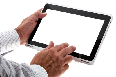 Hand Using Tablet PNG Image